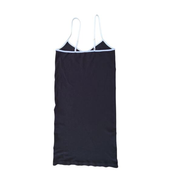 ANTHROPOLOGIE WOMEN DRESS MINI BODY CON STRETCH TIGHT BLACK WHITE STRAPPY LG XL - Picture 5 of 6